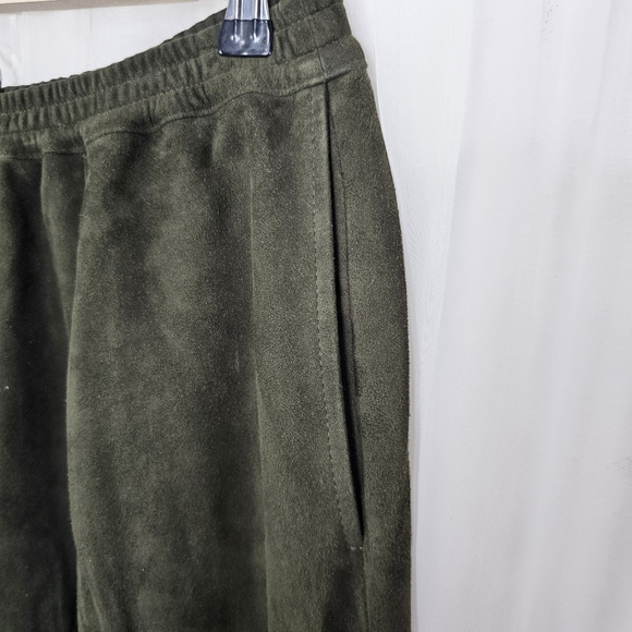 Eskandar suede leather maxi skirt dark brown/olive green Size 2=US 14 - Picture 2 of 7